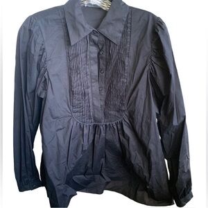 Emanuel Ungaro Black Pleated Blouse in excellent condition.